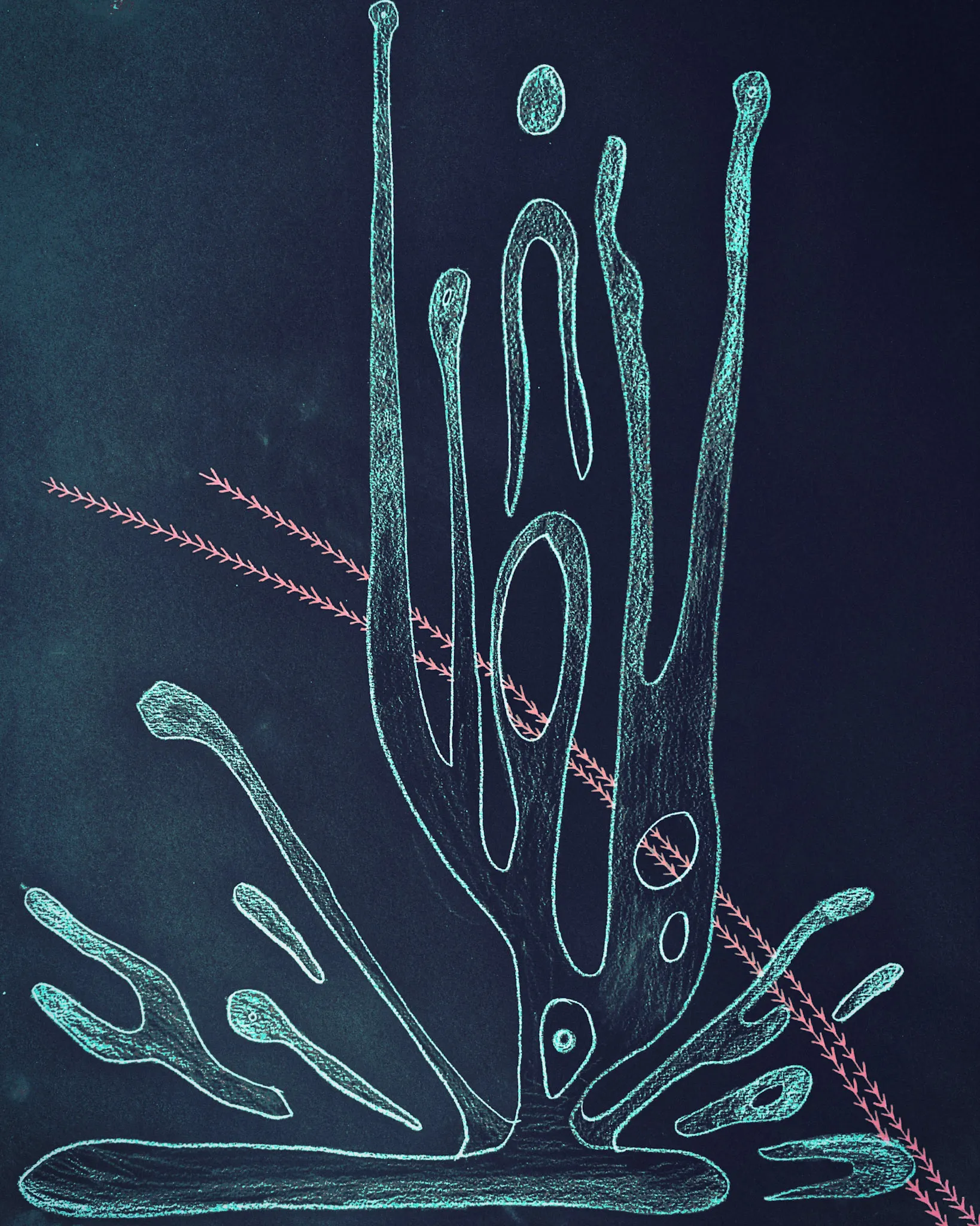"freefall" - Pencil, ink, digital alteration.